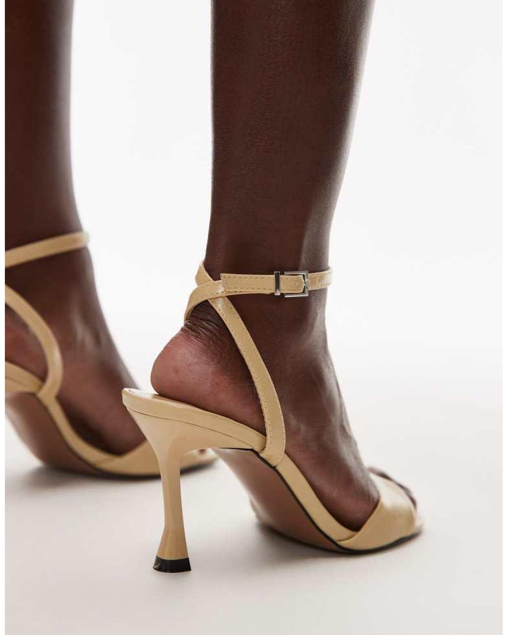 TOPSHOP Brown Giula High Heeled Two Part Sandal