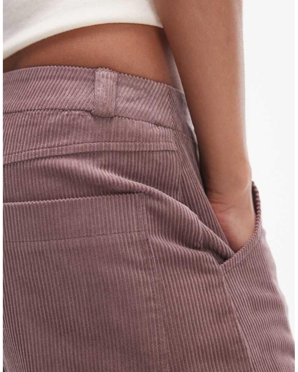 TOPSHOP Purple Relaxed Fit Tailored Corduroy Trousers