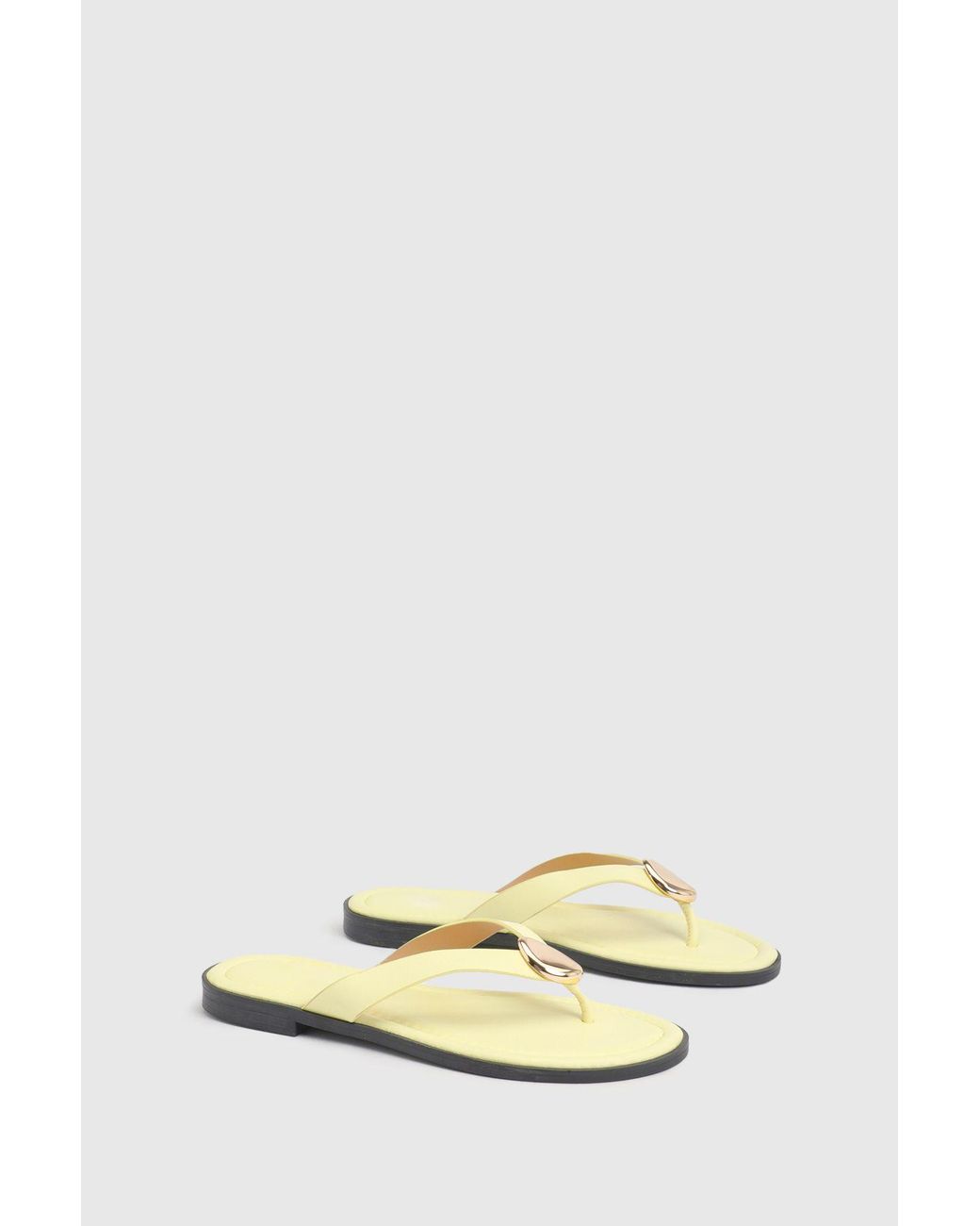 Boohoo Natural Trim Detail Flip Flops