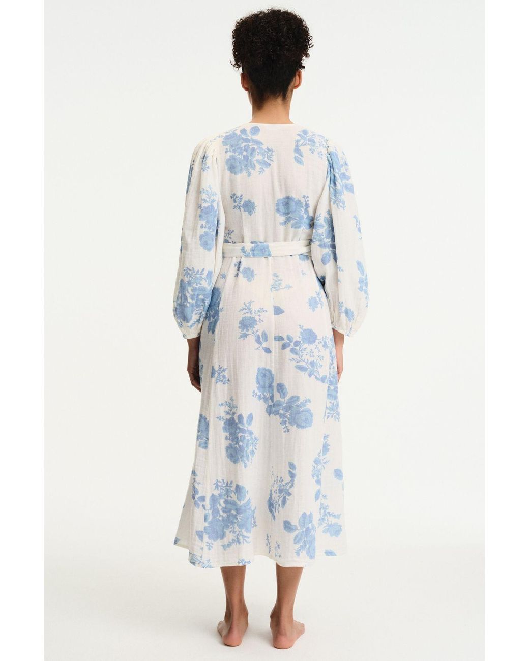 Penti Blue Floral Strapless Belted Maxi Dress