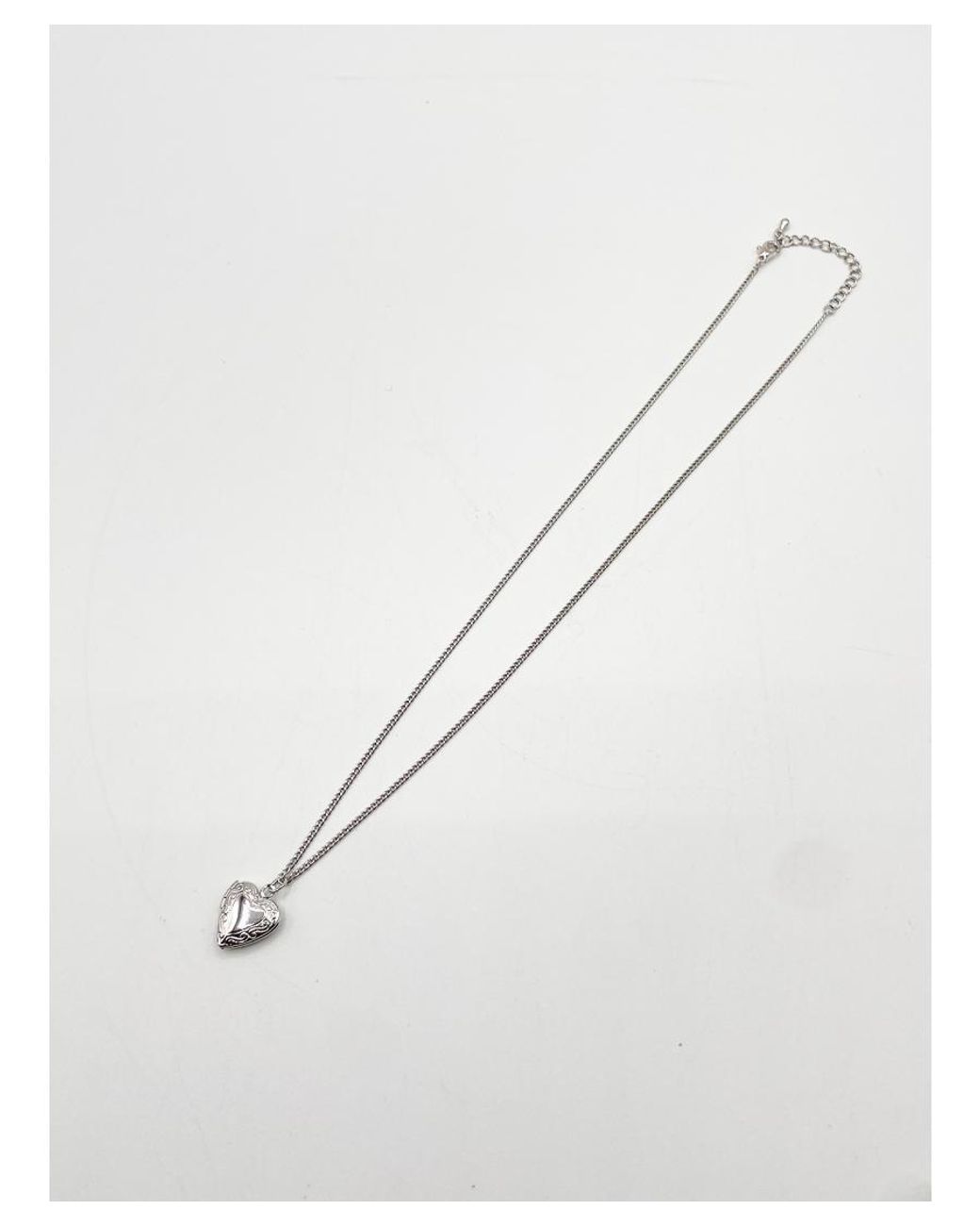 SVNX White Small Heart Locket Necklace