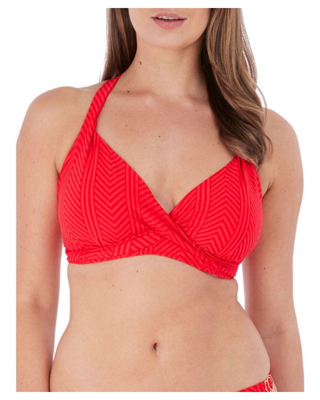 Fantasie Red Long Island Plunge Bikini Top