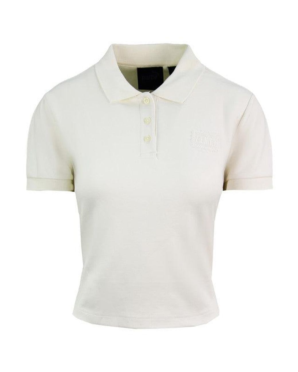 PUMA White X Rihanna Fenty Vanilla Cropped Polo Shirt