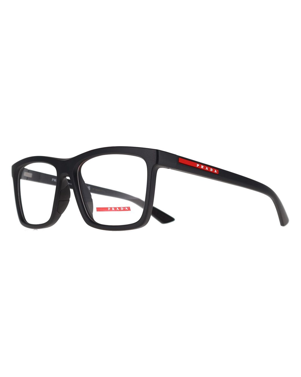 Prada Sport Black Rectangular Matte Ps01Tv for men