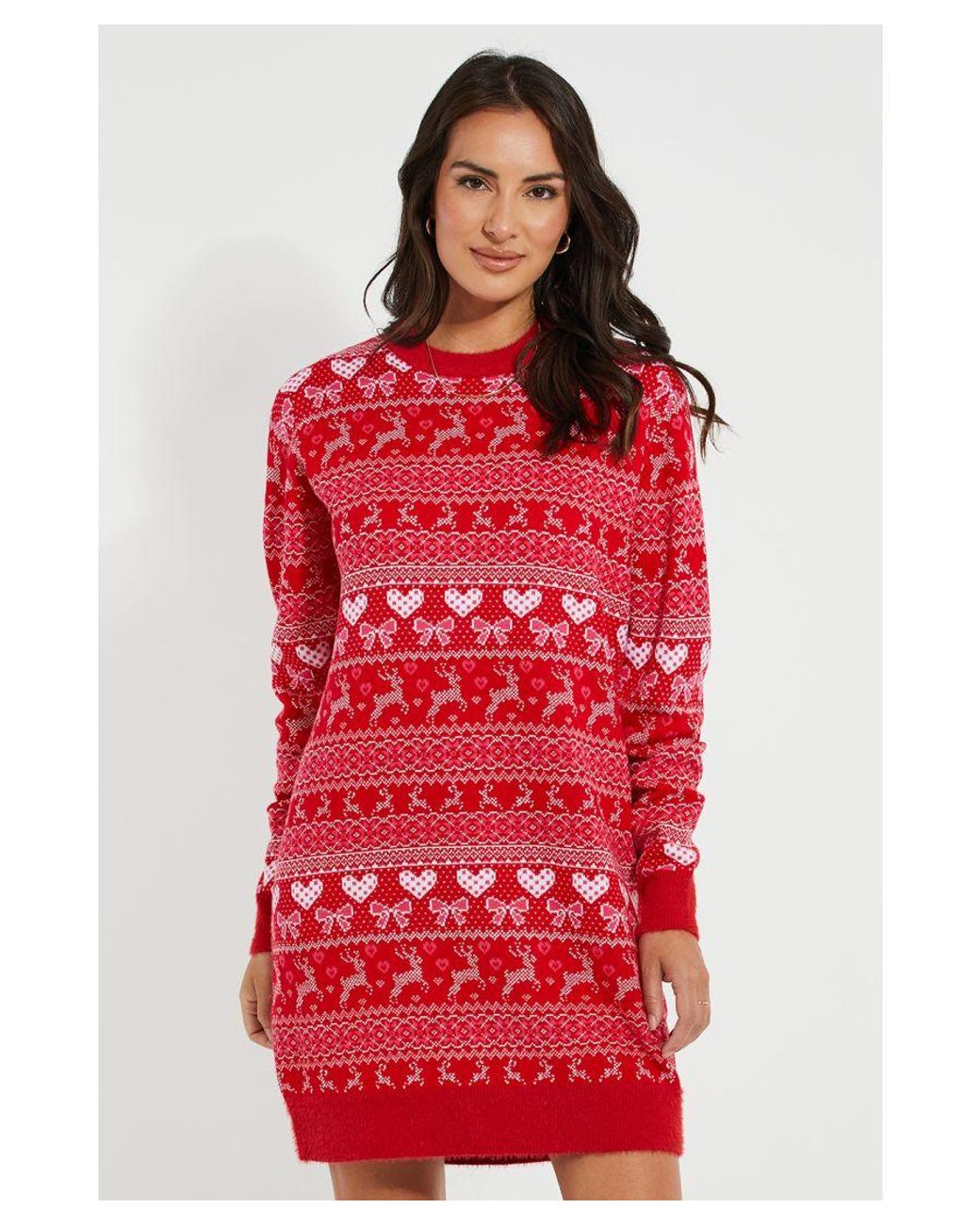 Threadbare Red candy Christmas Jumper Dress