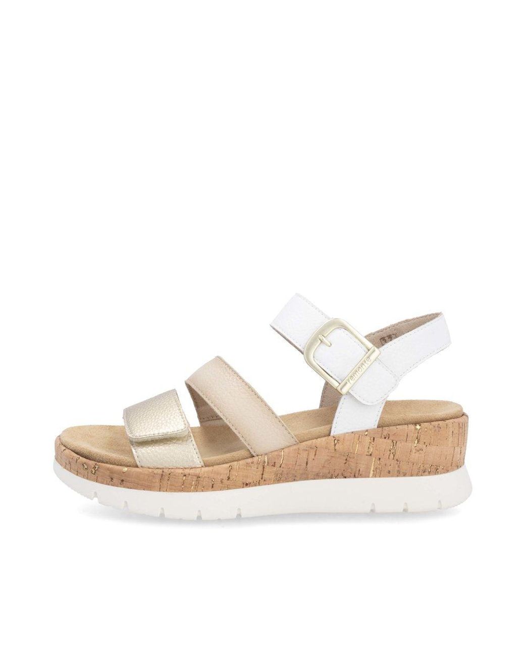 Remonte White D2P50-80 Sandals Combination Leather