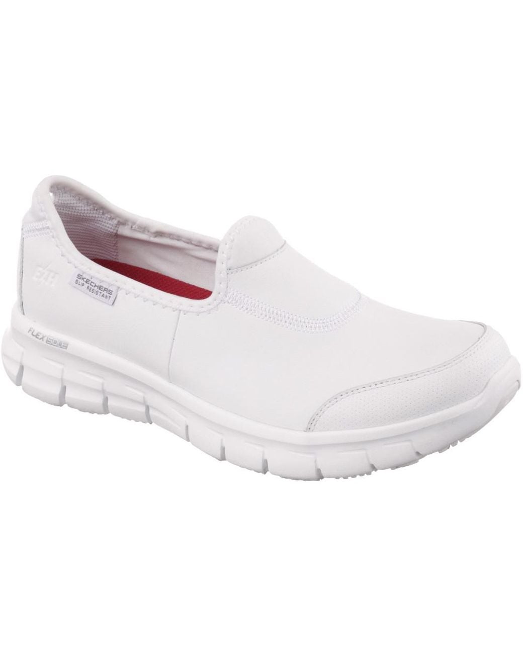 Skechers White Ladies Sure Track Slip Resistant On Work Safety Shoes