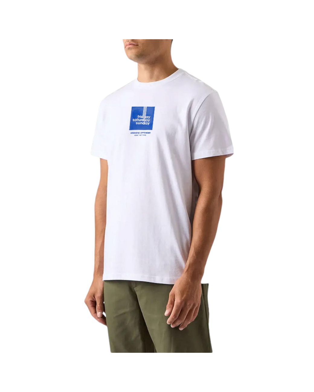 Weekend Offender White T Shirts 72 Hours Crew Neck Short Sleeve Cotton Summer Tee for men