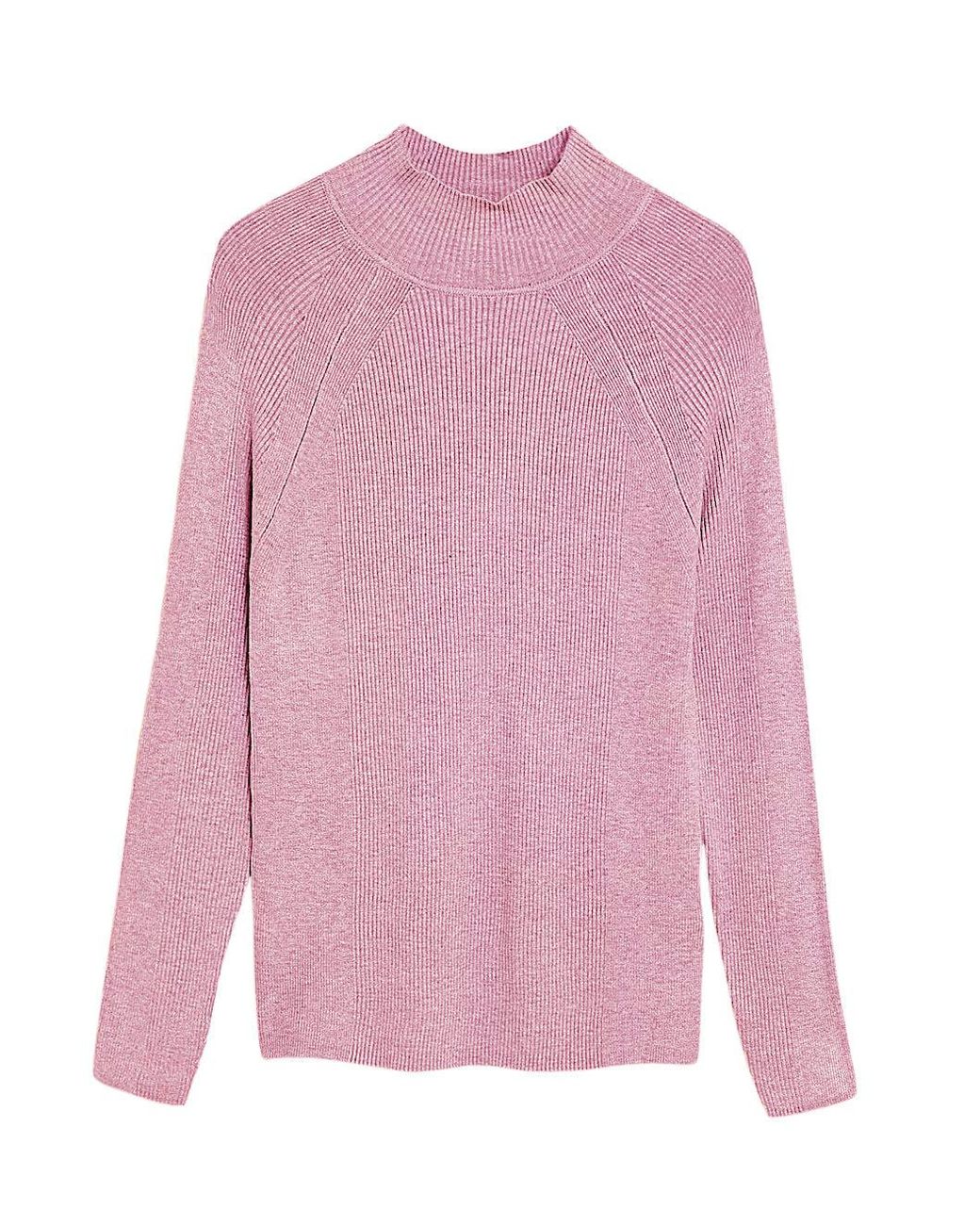 Secret Label Pink Ribbed Turtle Neck Fine Knit Jumper