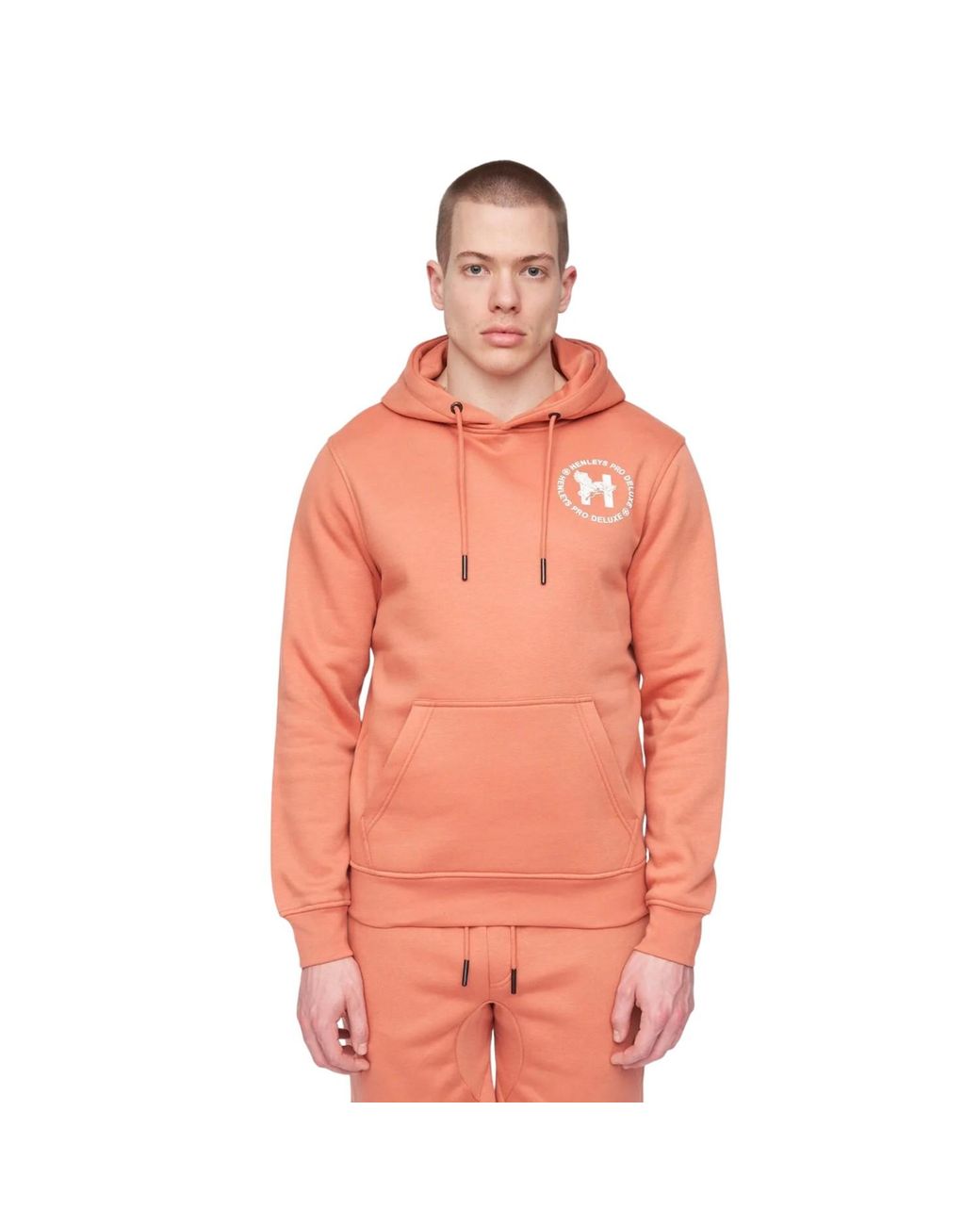 Henleys Orange Metafone Hoodie (Brick) for men