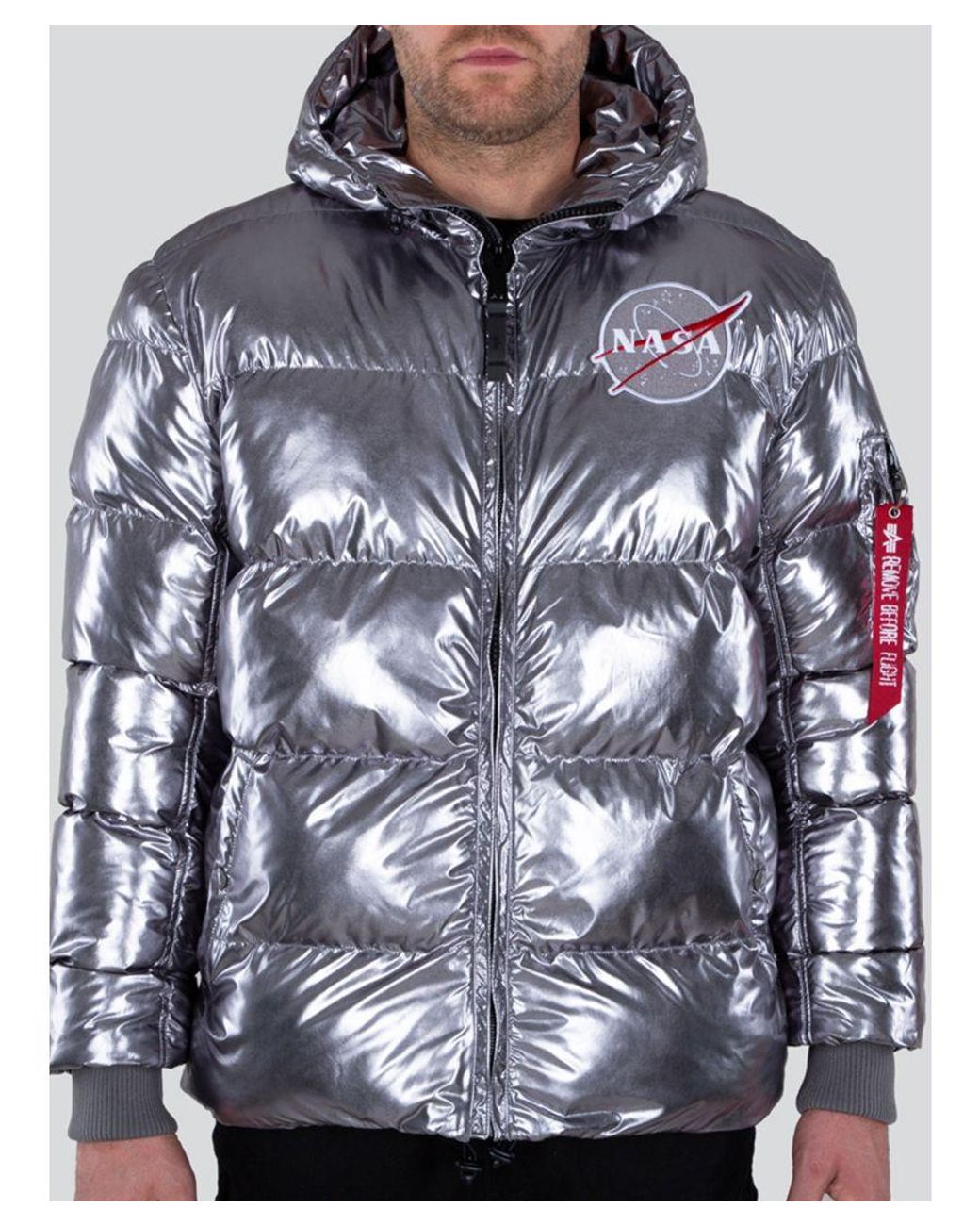 Champion nasa shop metallic puffer jacket