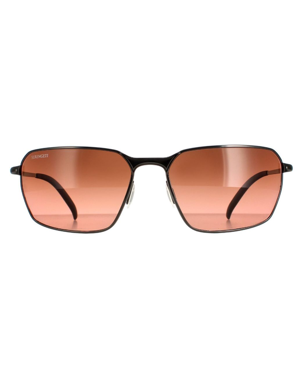 Serengeti Brown Rectangle Shiny Dark Gunmetal Mineral Polarized Drivers Gradient Shelton for men