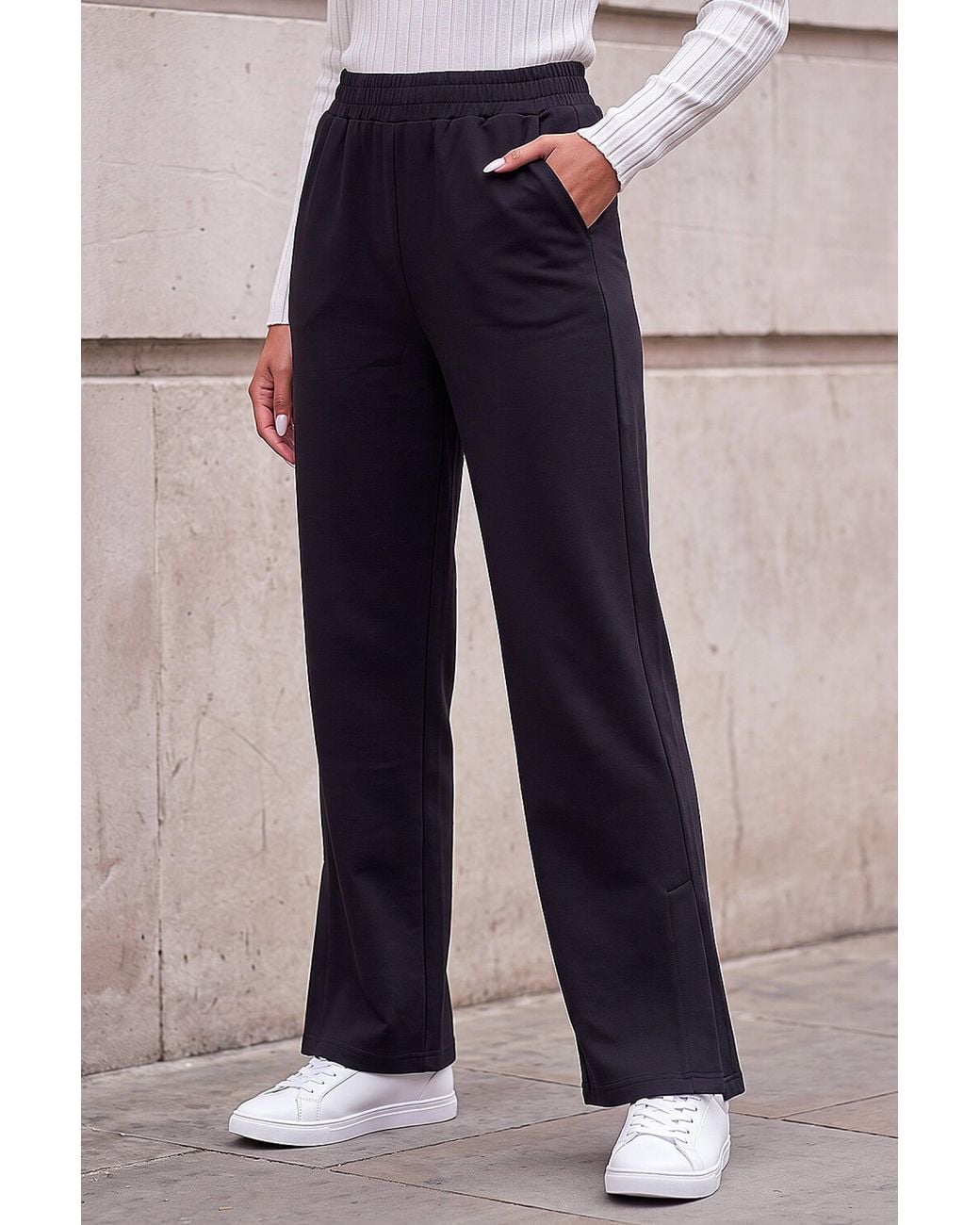 D.u.s.k Black Soft Touch Wide Leg Trouser