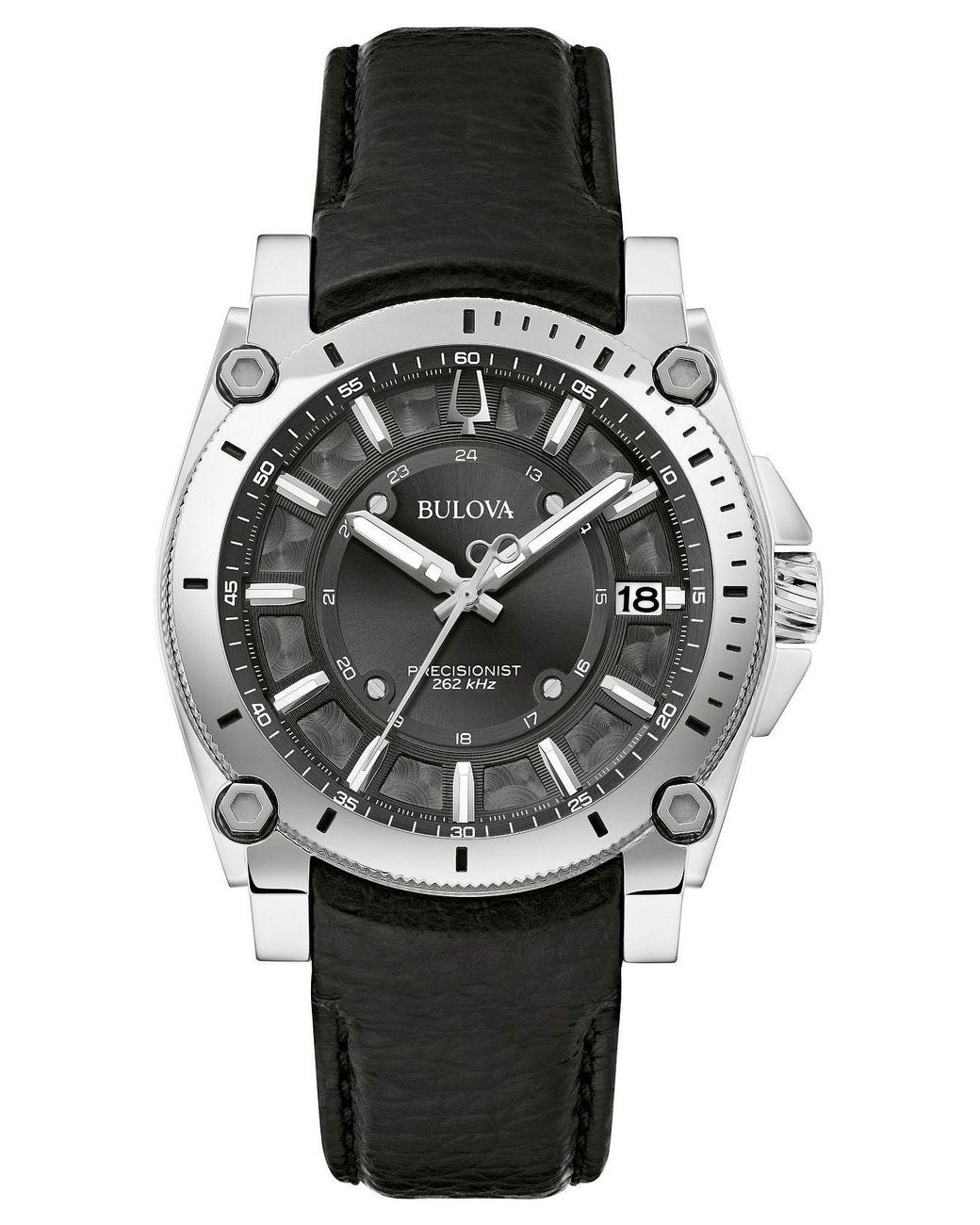 Bulova Black Precisionist Icon Watch 96B416 Leather (Archived) for men