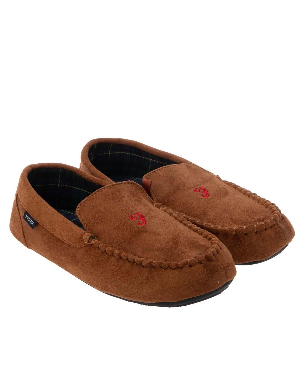 Farah Brown Nicken Moccasin Slippers for men