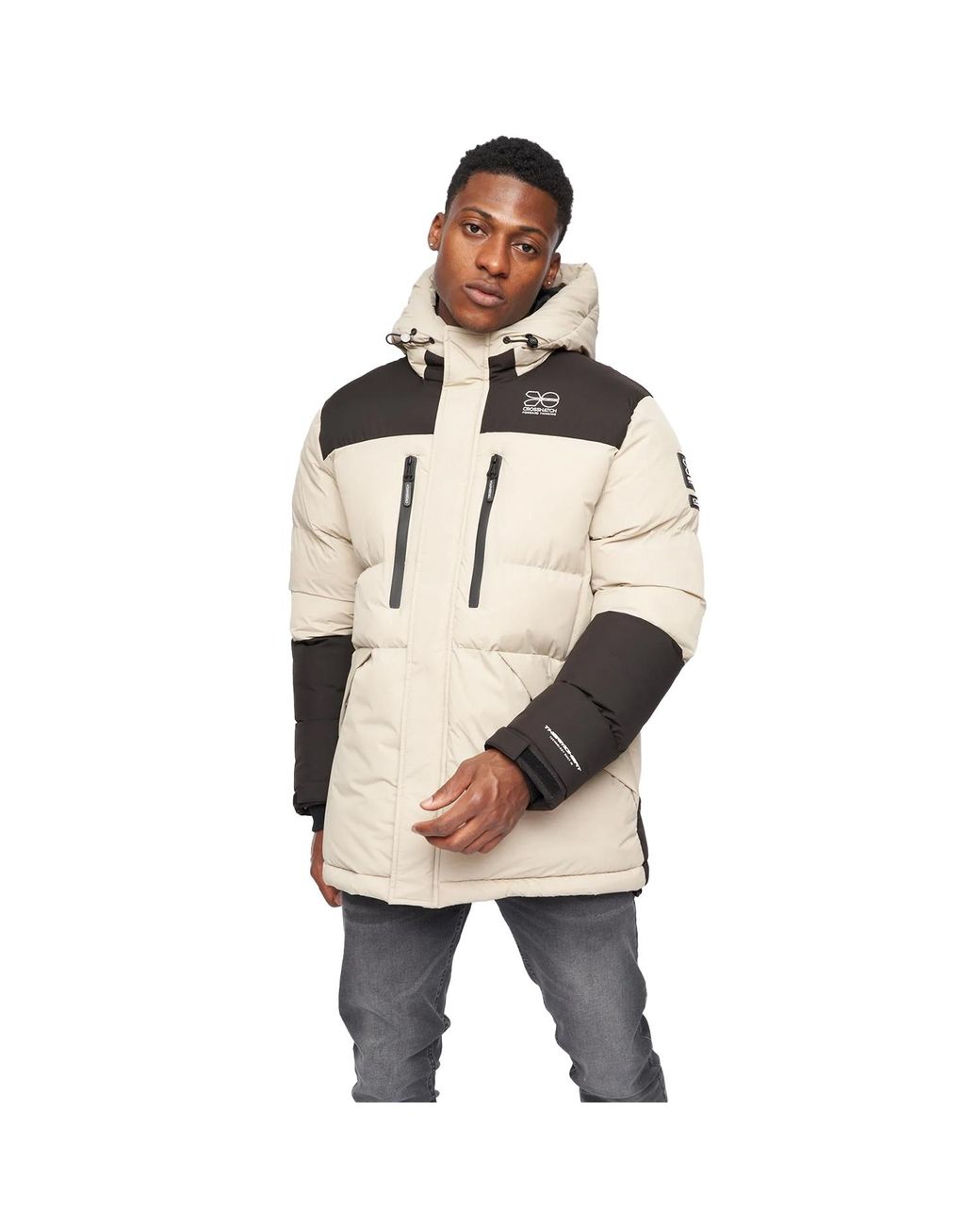 Crosshatch Natural Squadage Panelled Jacket for men