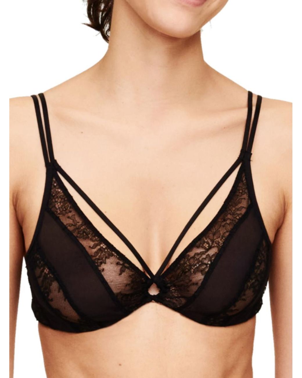 Chantal Thomass Black Mystery Plunge Underwired Bra