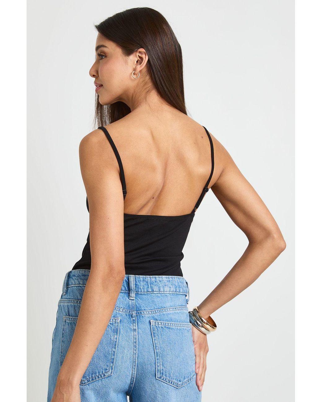Boohoo Blue Premium Stretch Contour Strappy Bodysuit