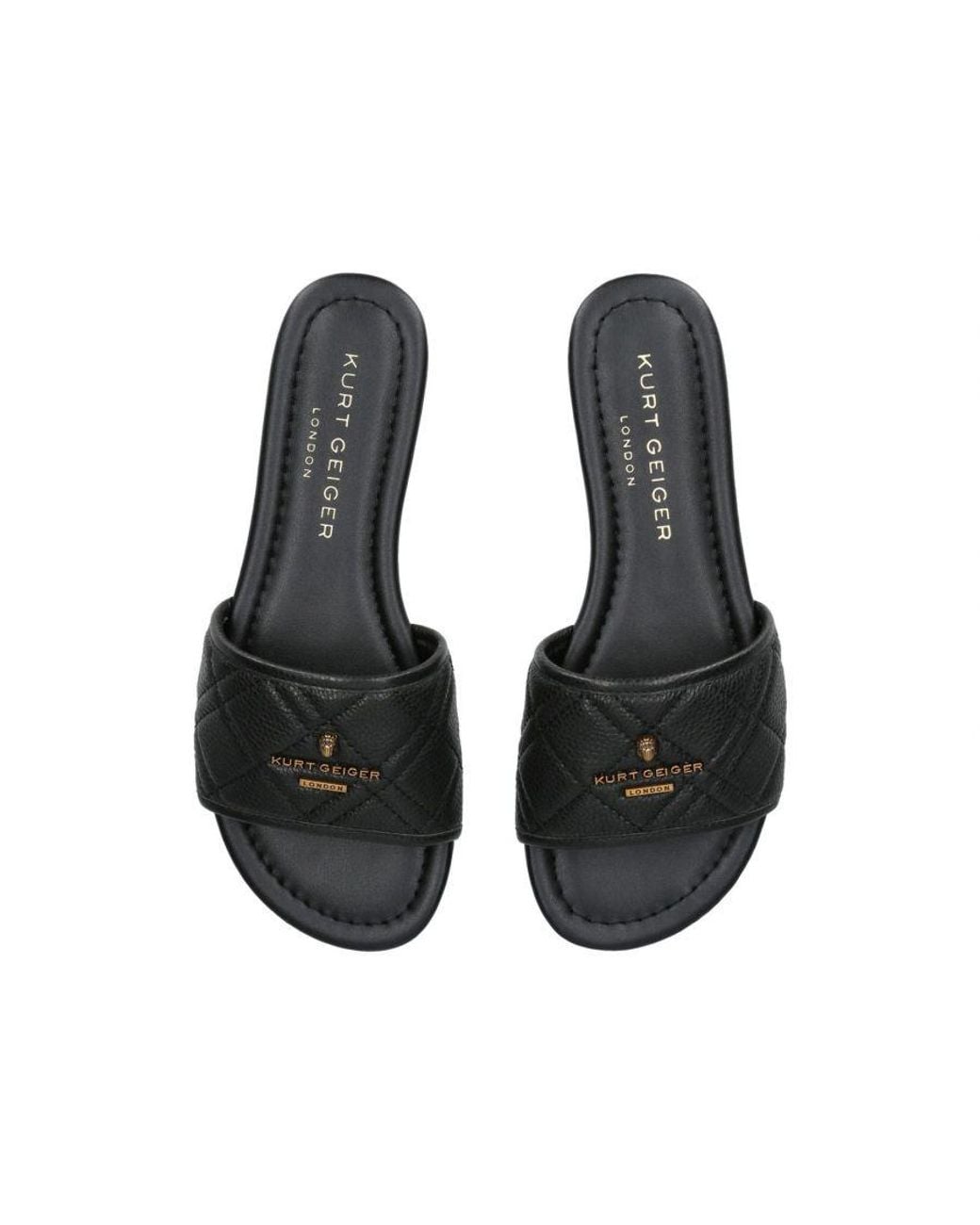 Kurt Geiger White Leather Kgl Greenwich Flat Sandals