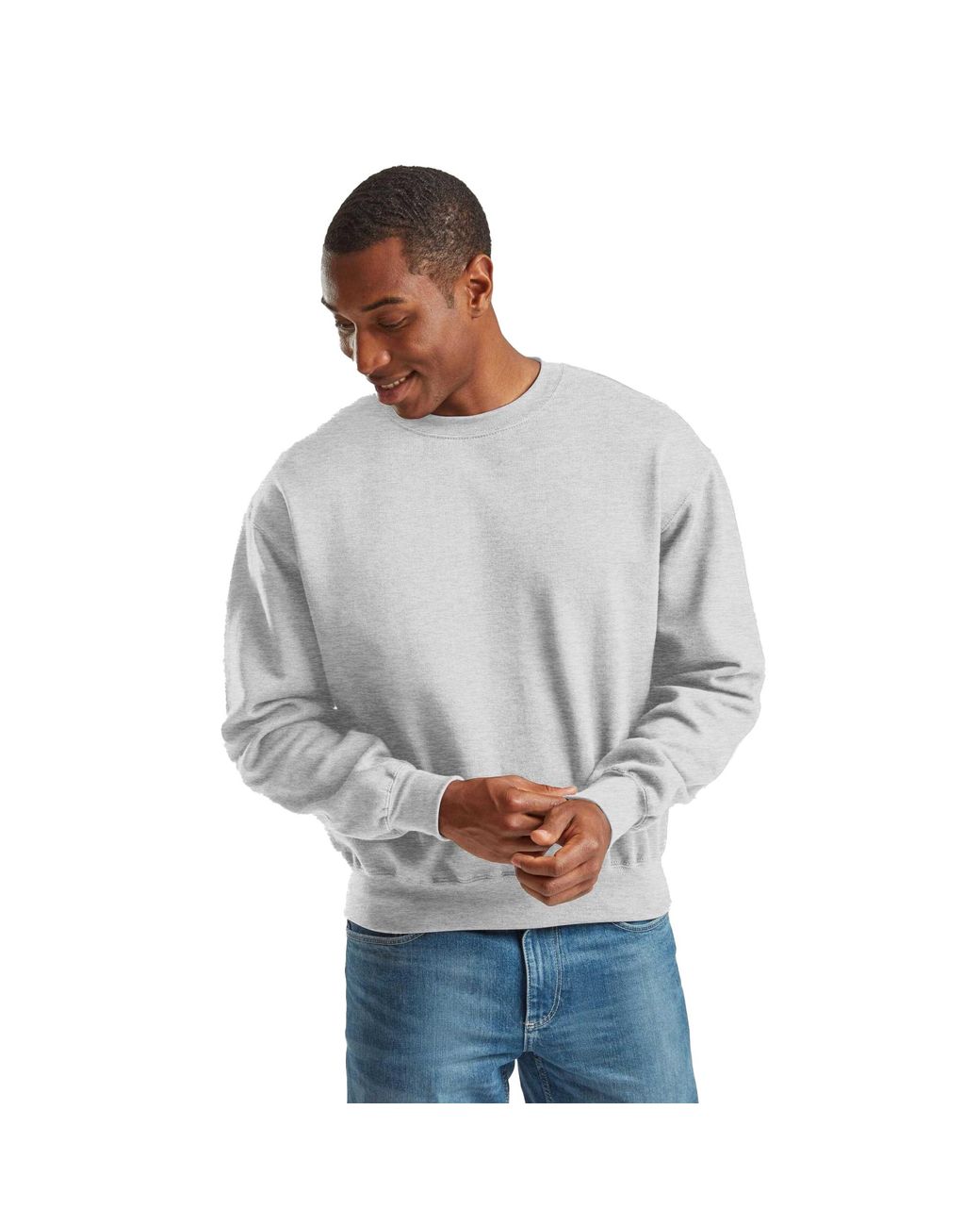 Fruit Of The Loom Gray Adult Supercotton Sweatshirt (Athletic Heather)