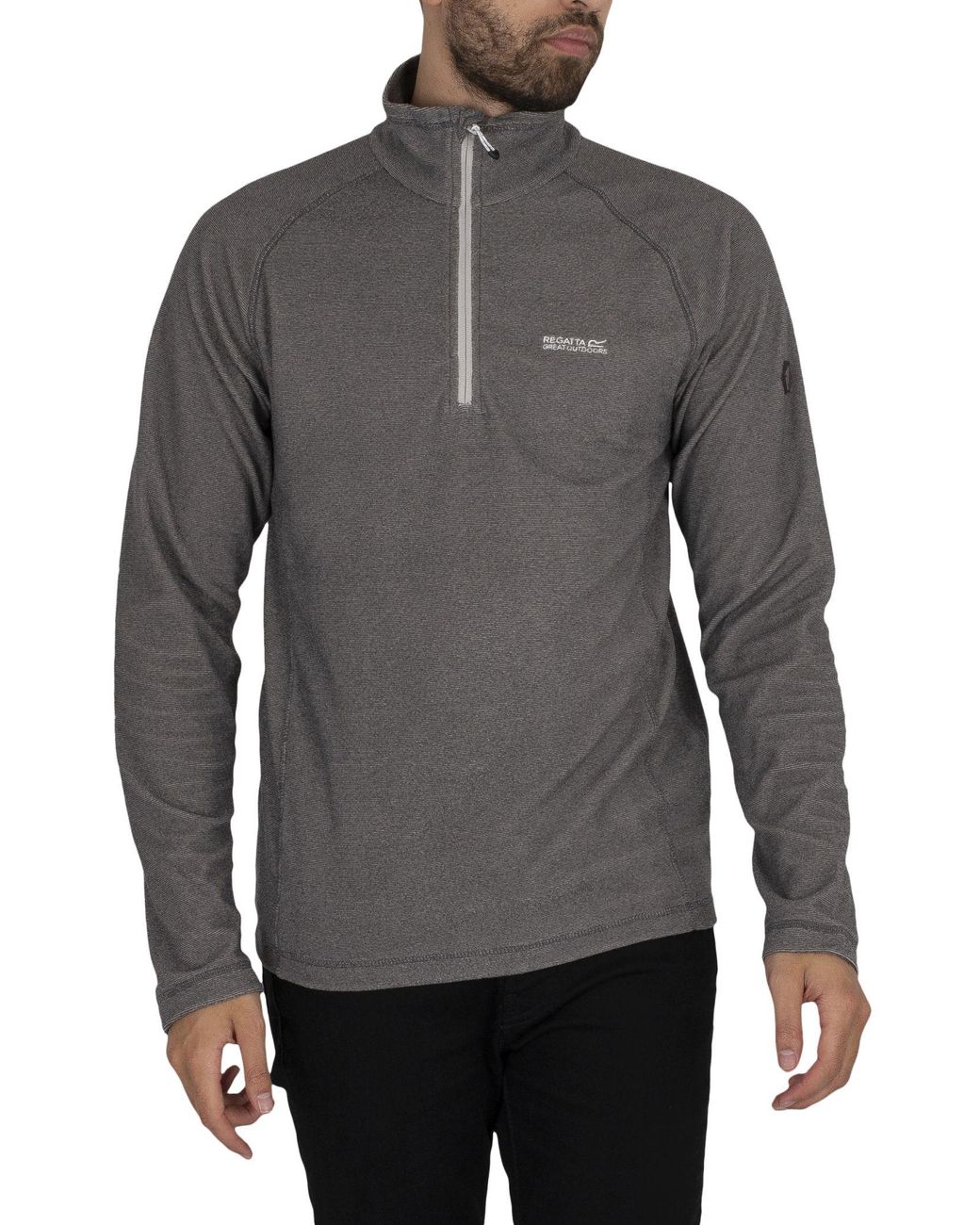 Regatta Gray Montes Lightweight Half Zip Mini Stripe Sweatshirt for men