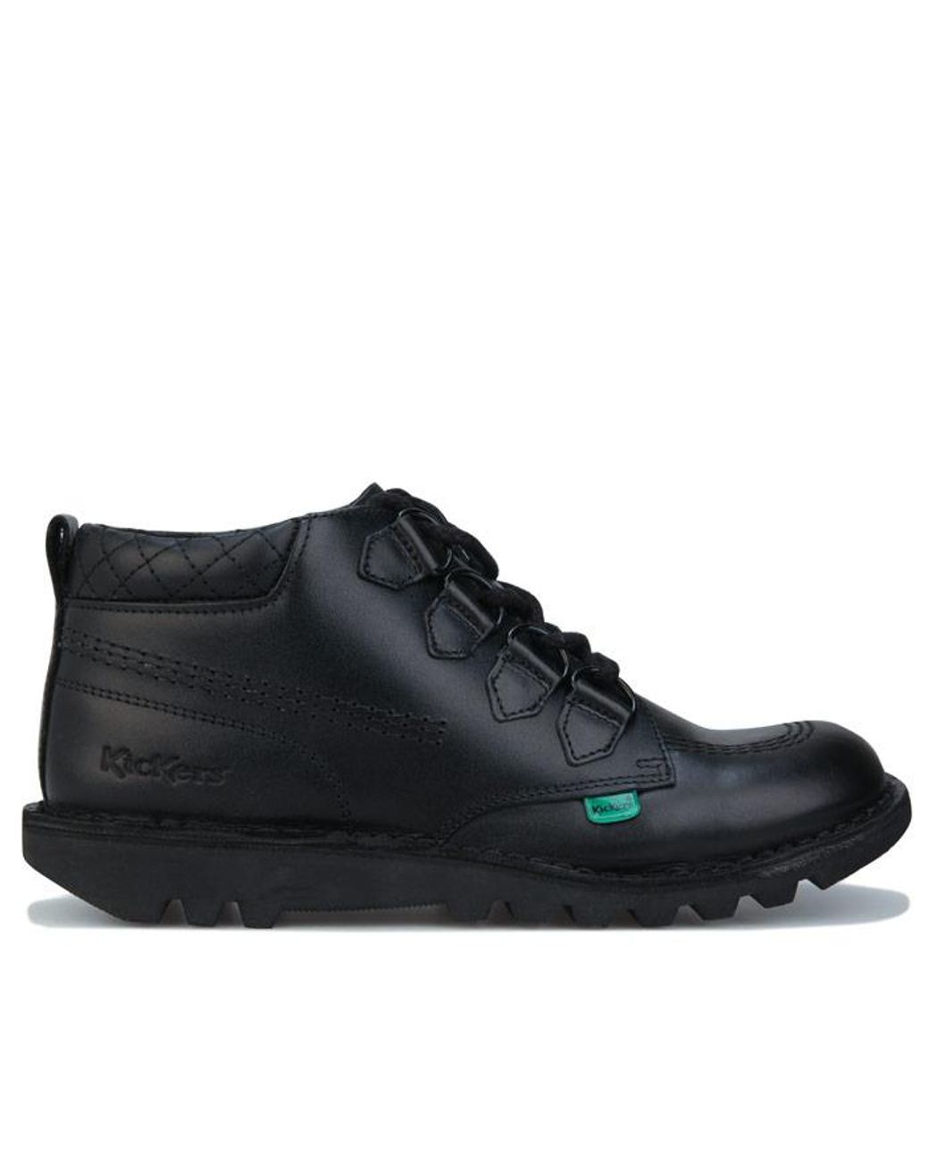 Kickers Black Kick Mid Quilt Leather Shoes