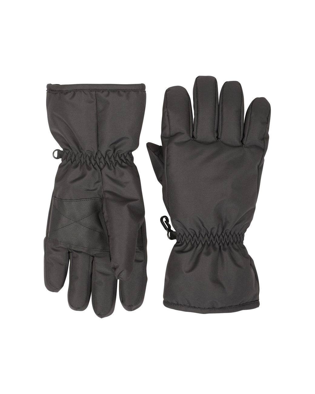 Mountain Warehouse Black Ski Gloves Warm Snowproof Water Resistant Textured Palm Winter Mittens for men