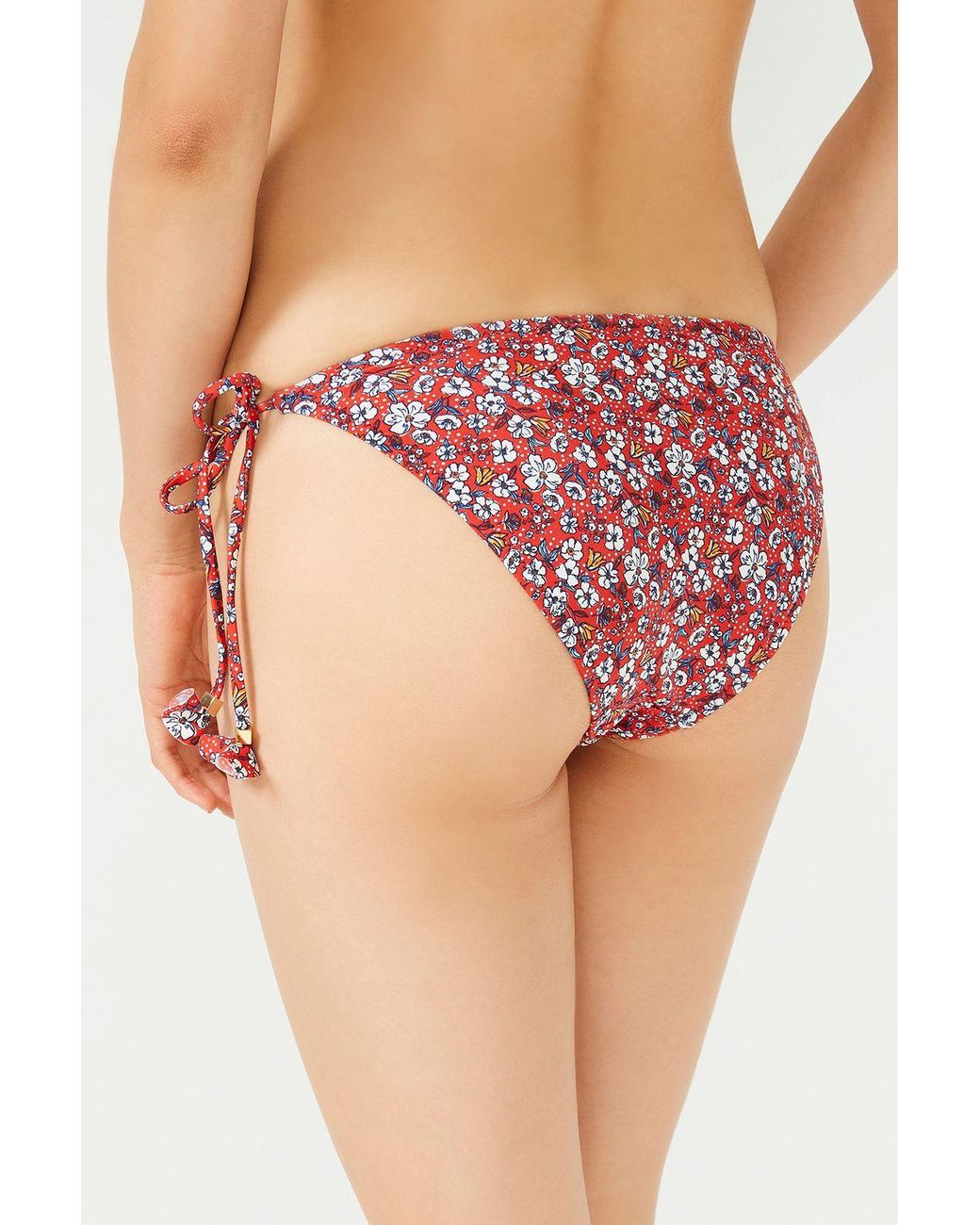 Penti Pink Floral Low-Waist Tie-Side Bikini Bottoms
