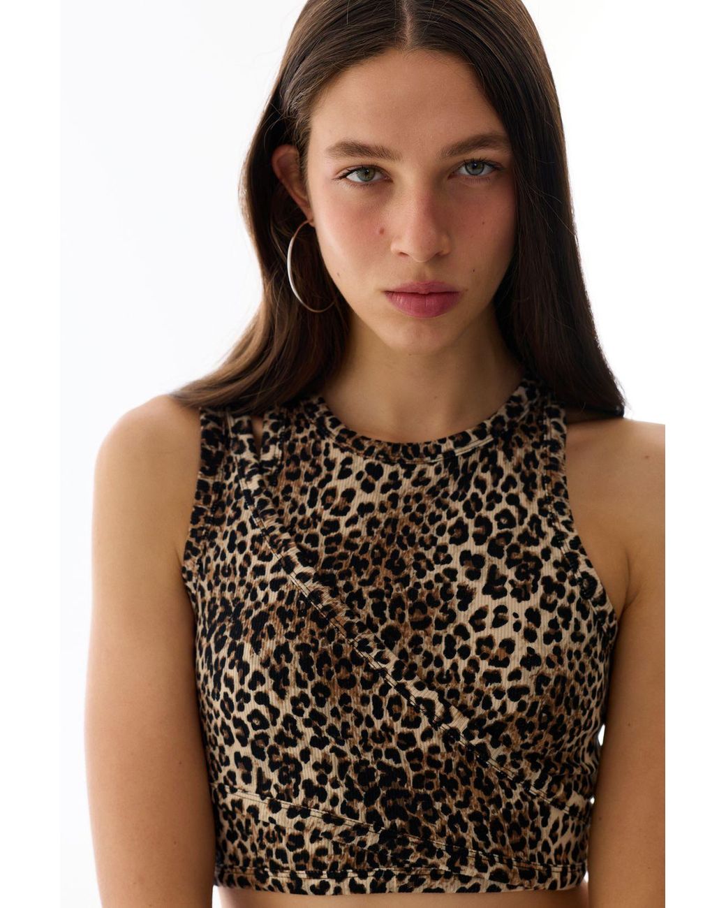 Penti Black Leopard Cut-Out Sleeveless Bodysuit