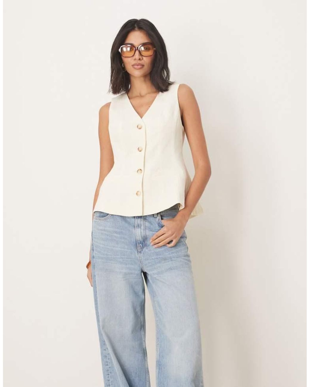 ASOS Blue Peplum Waistcoat