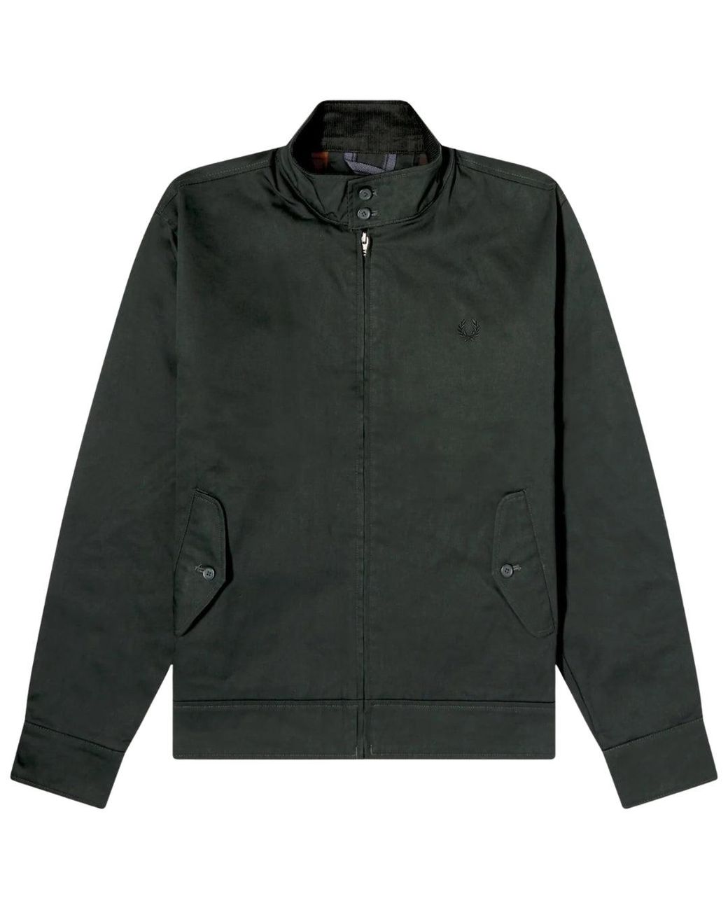 Fred Perry Green Waxed Night Harrington Jacket for men