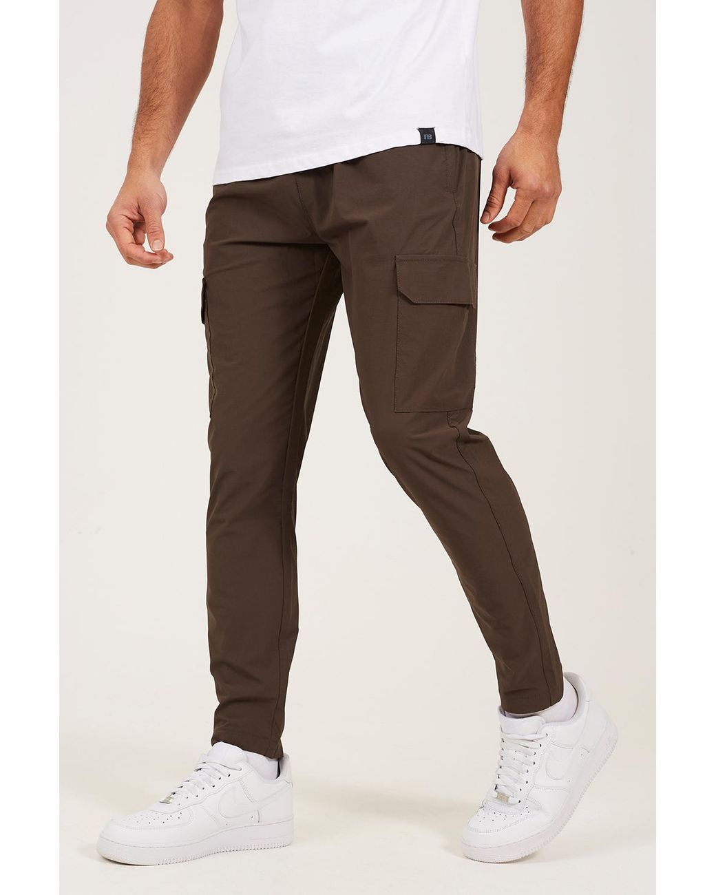 Brave Soul Black Slim Fit Cargo Style Trousers for men