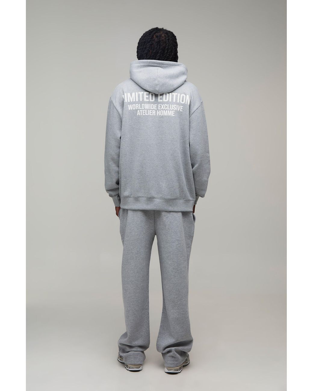 BoohooMAN Gray Tall Oversized Limited Edition Over The Head Hoodie for men
