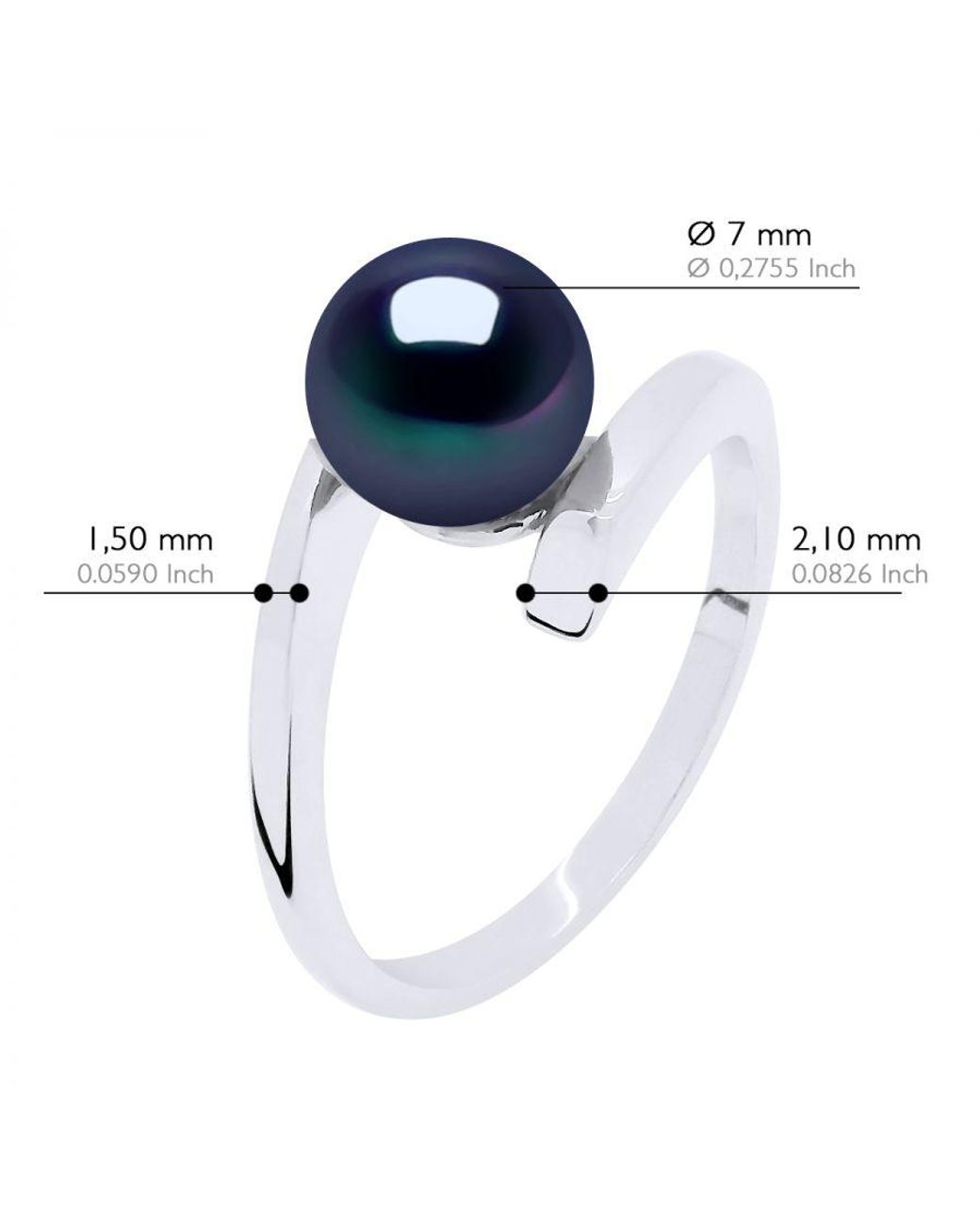 Ateliers Saint Germain Blue Ring Real Cultured Freshwater Pearl Round 7-8 Mm