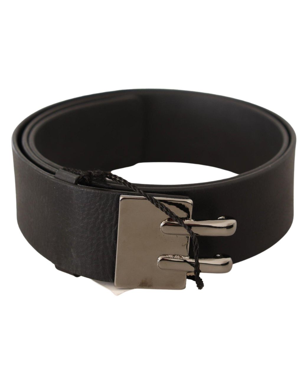 CoSTUME NATIONAL Black Leather Buckle Waist Belt