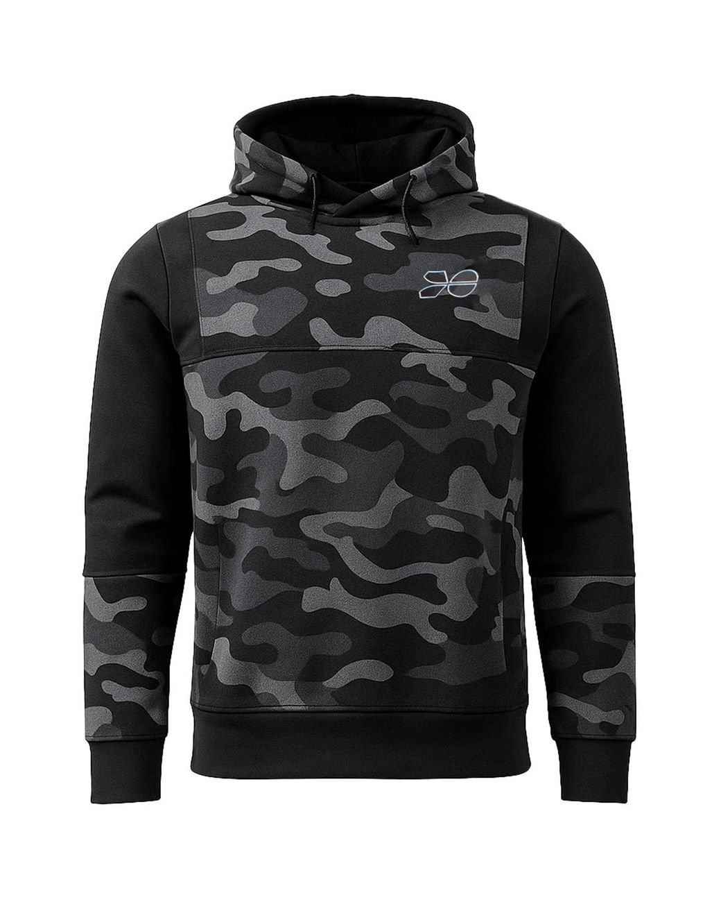 Crosshatch Black Logo Camo Hoodie Cotton for men