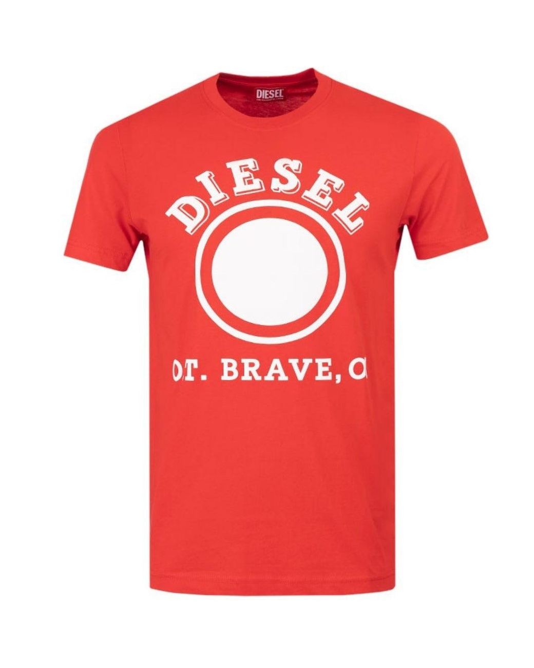 DIESEL Red 1976 Varsity Logo Racing T-Shirt for men