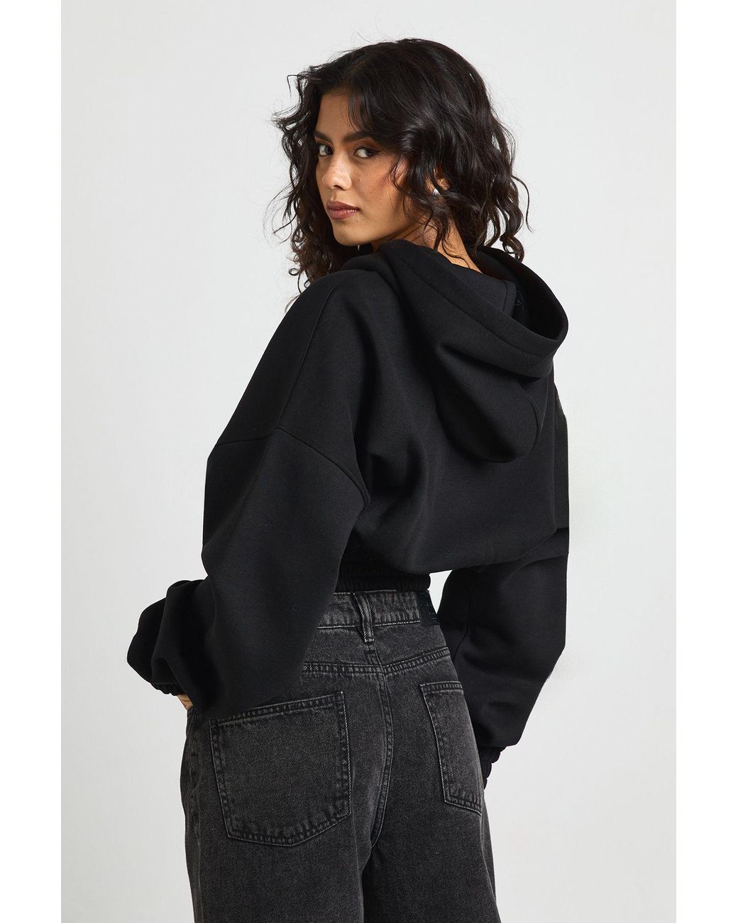 Boohoo Blue Shorter Length Hoodie