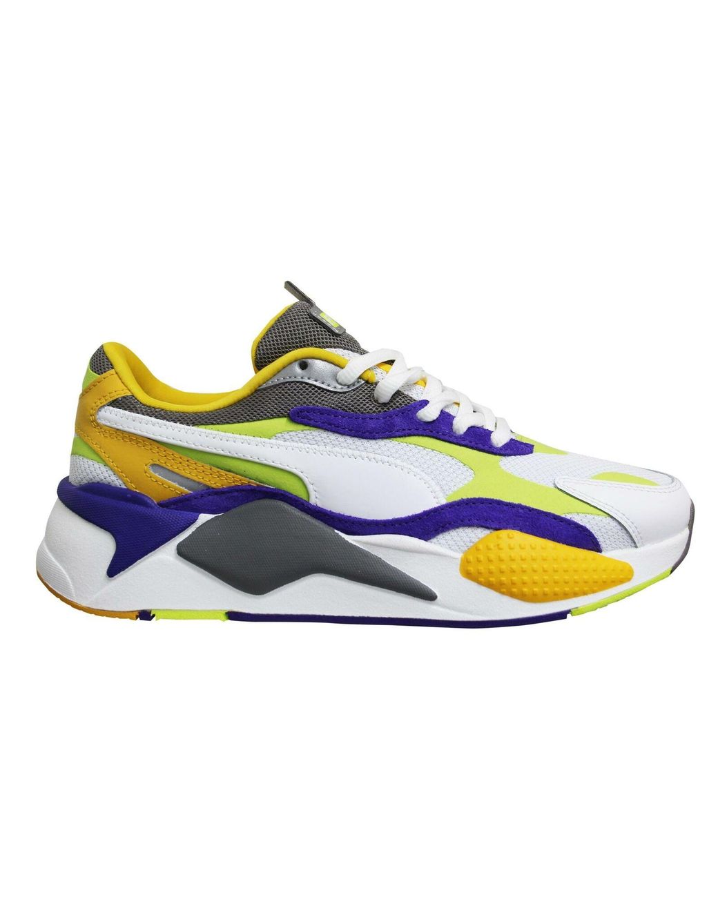 PUMA Blue Rs-X3 Level Up Leather Low Lace Up Running Trainers 373169 01 for men