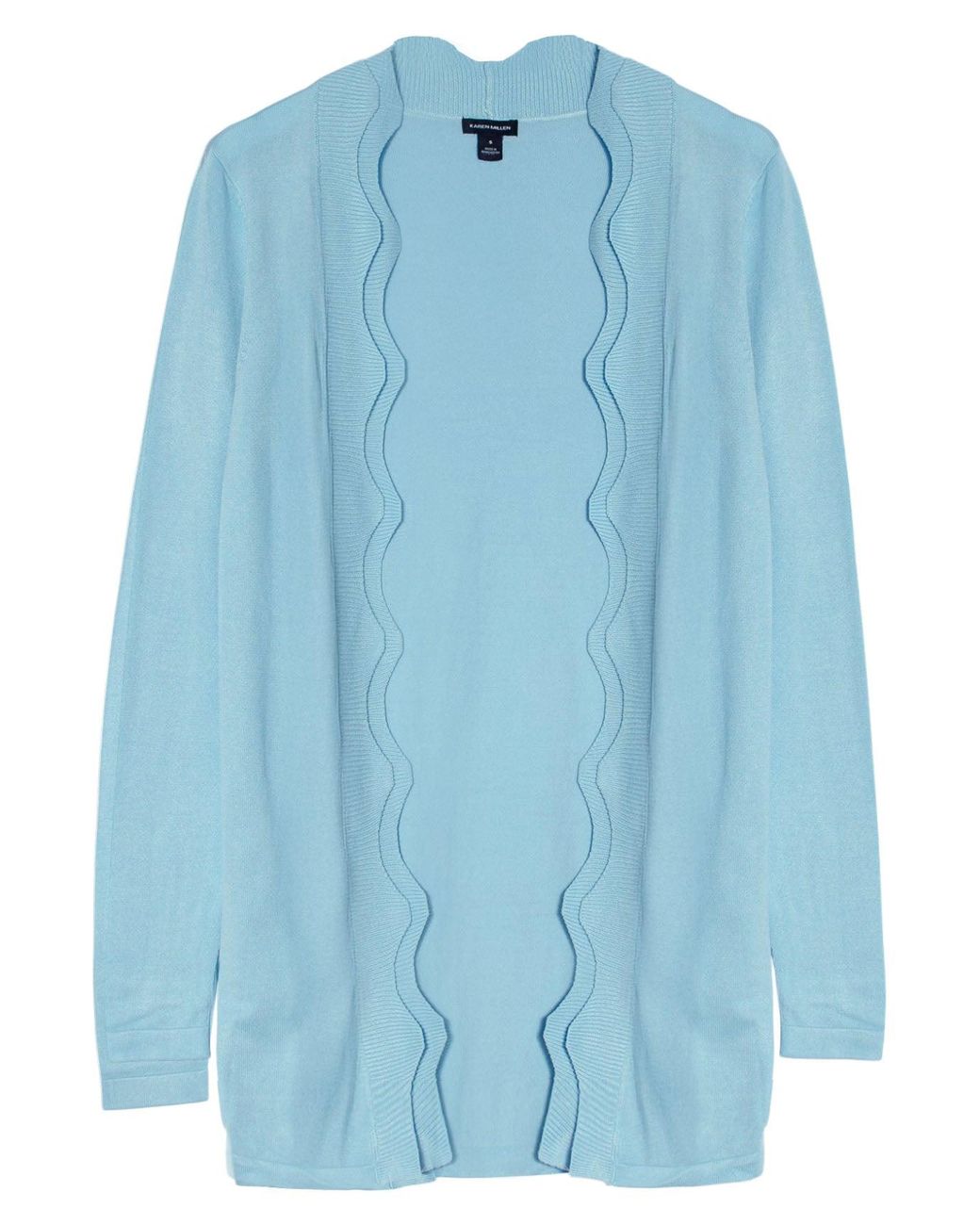 Karen Millen Blue Scallop Edge Longline Cardigan