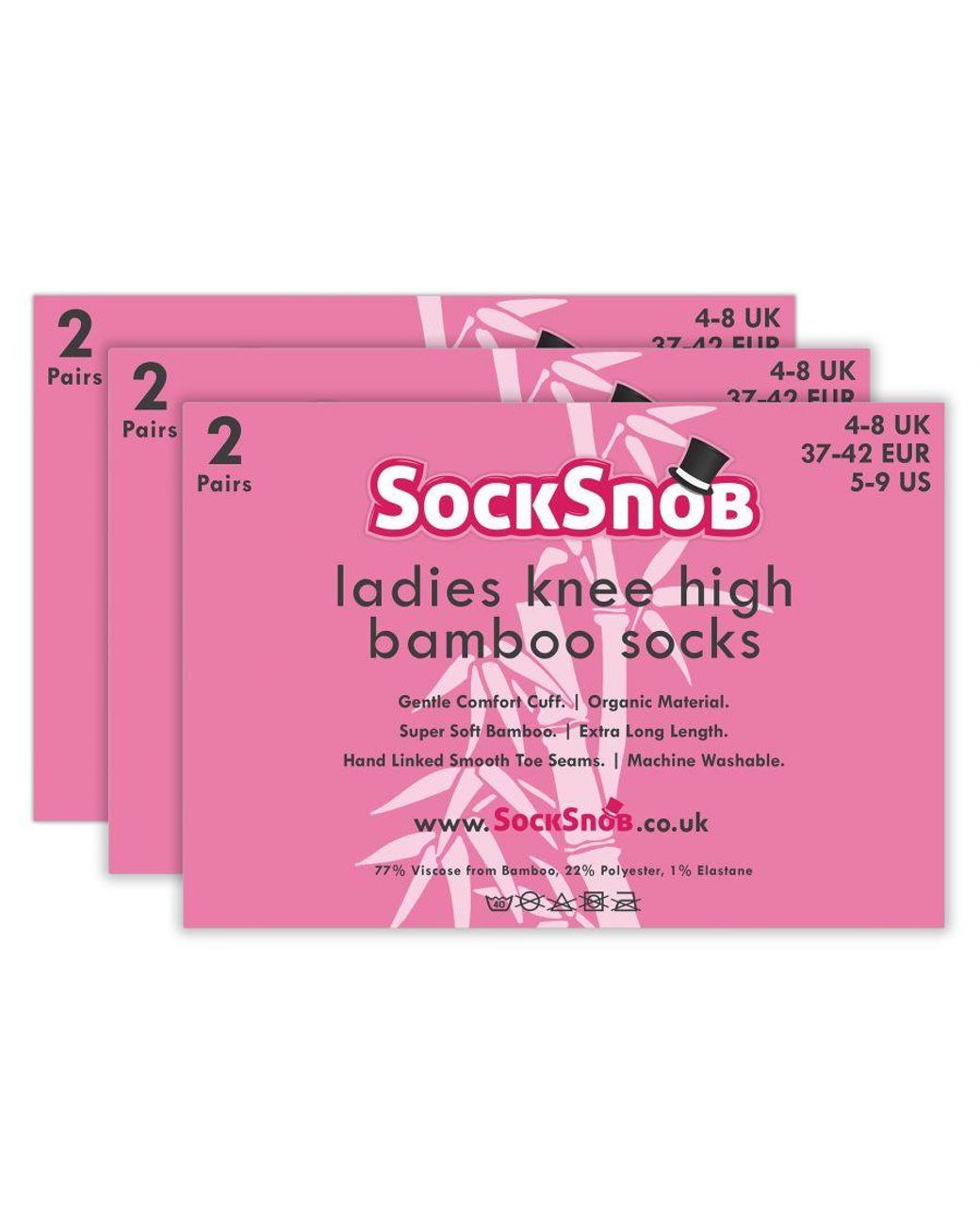 Sock Snob Blue 6 Pair Ladies Long Bamboo Socks