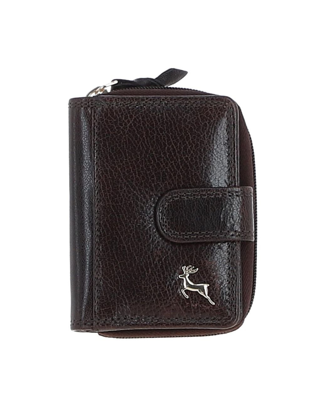 Ashwood Leather Black Real Compact Purse