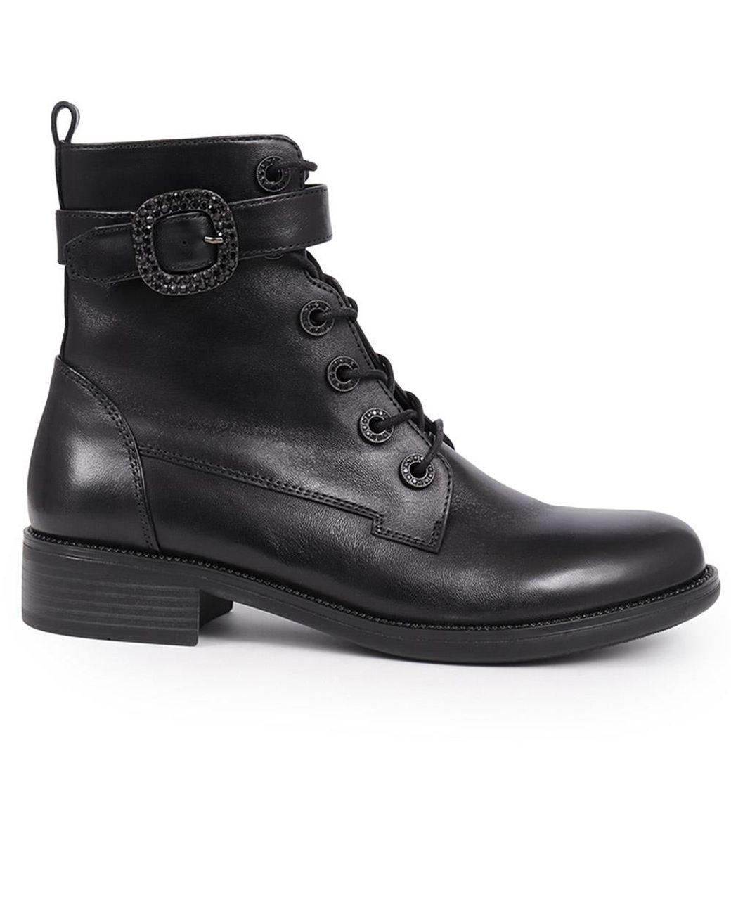 Jones Bootmaker Black Karmen Leather Ankle Boots