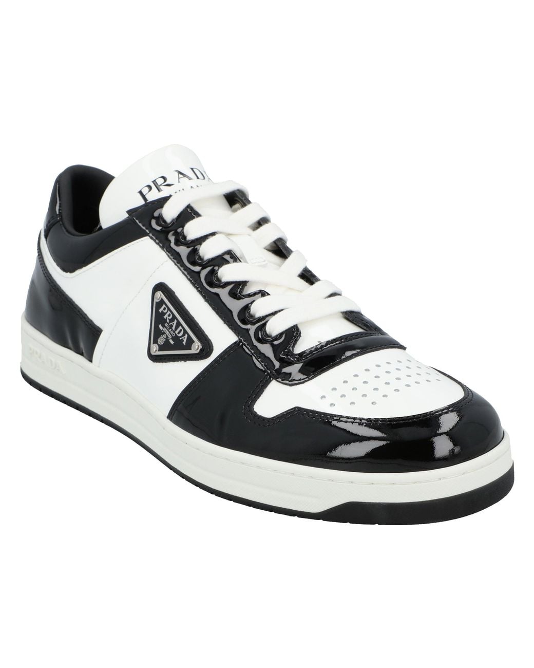 Prada Black Downtown Patent Sneaker for men