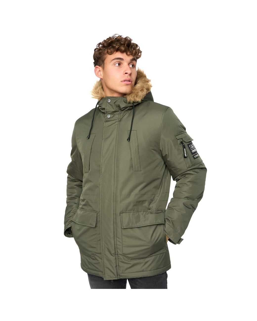 Crosshatch Green Parkmoore Parka Jacket for men