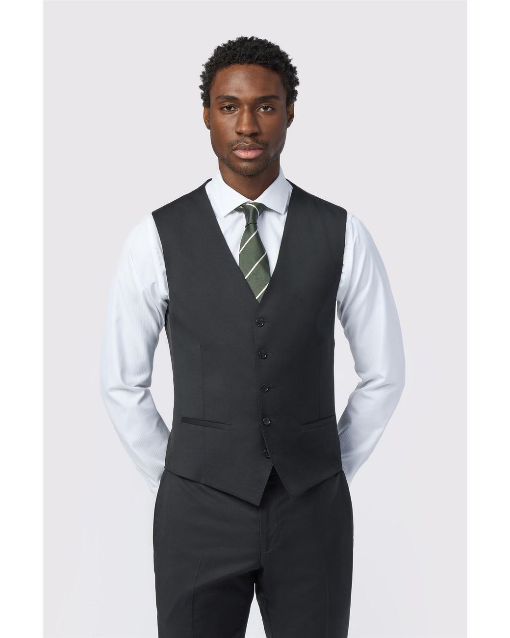 Alexandre Silver Label Blue V-Neck Tailored Suit Waistcoat for men