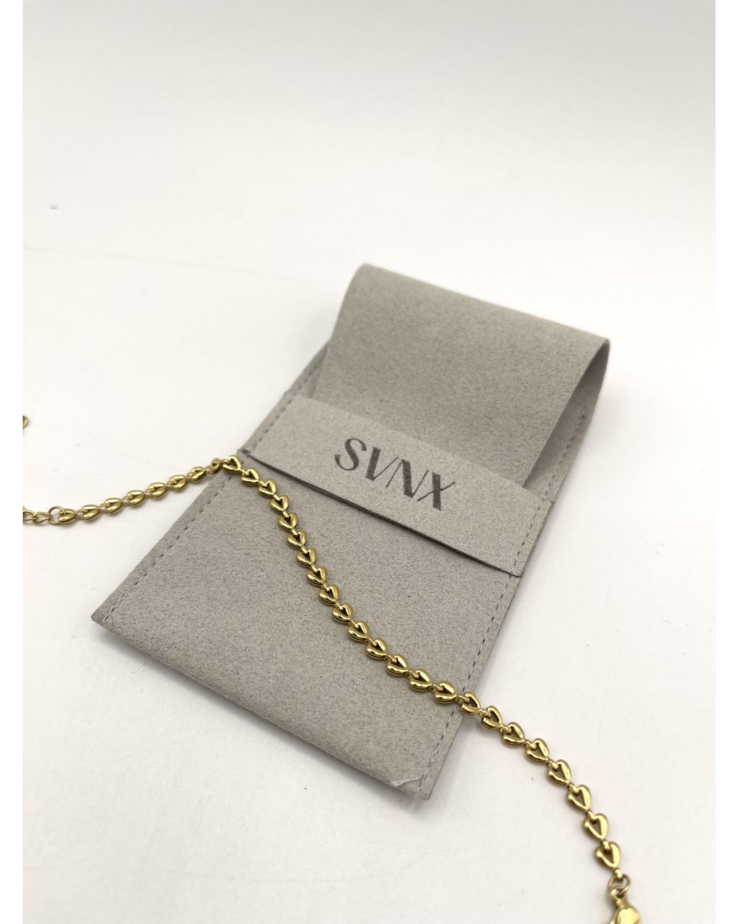 SVNX Metallic Heart Link Bracelet