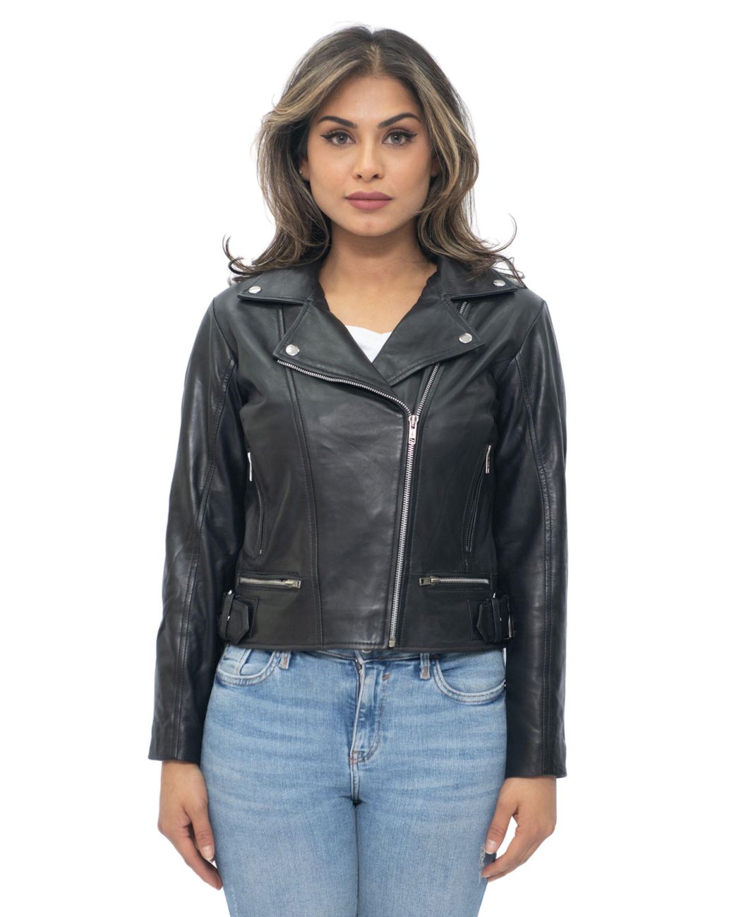 Infinity Leather Black Biker Jacket-Stockholm