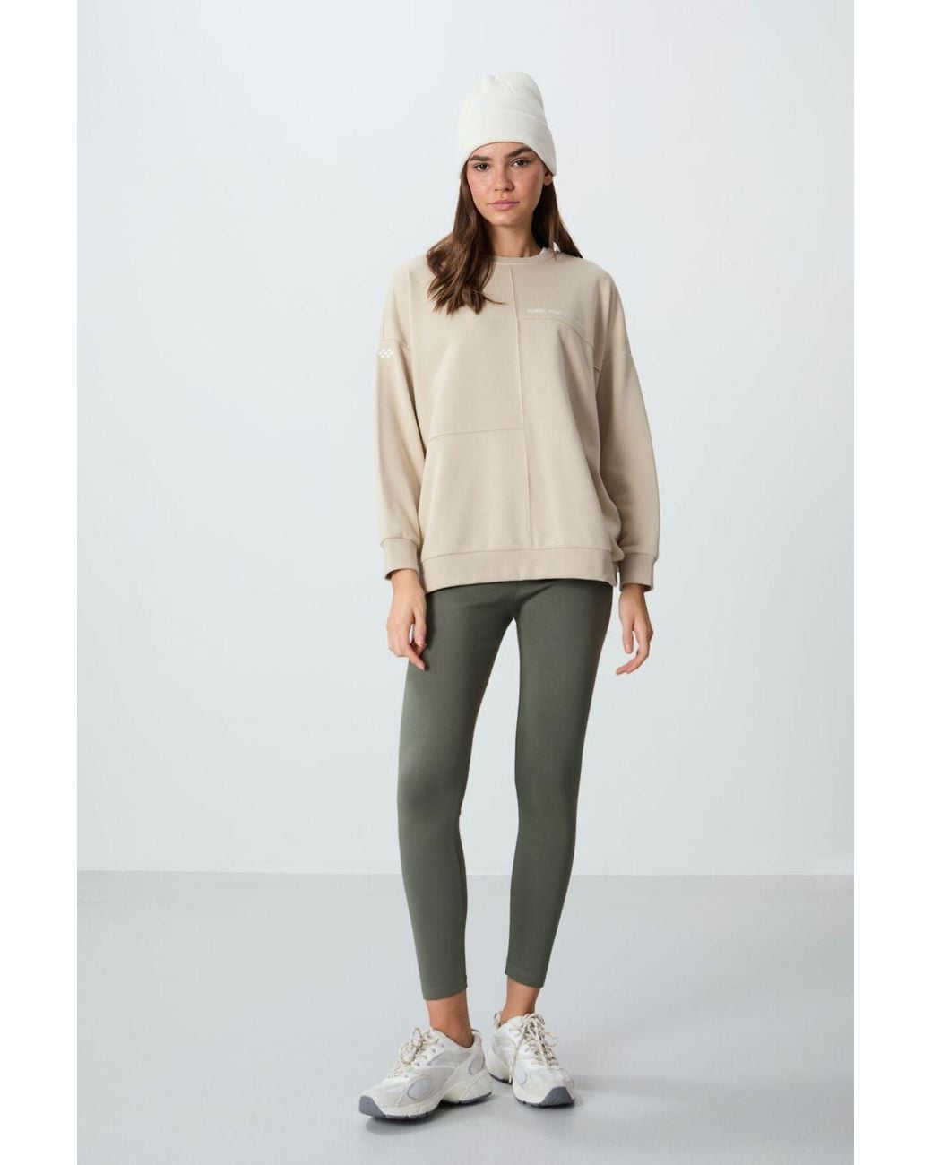 TOMMY LIFE Natural Oversized Crew Neck Sweatshirt