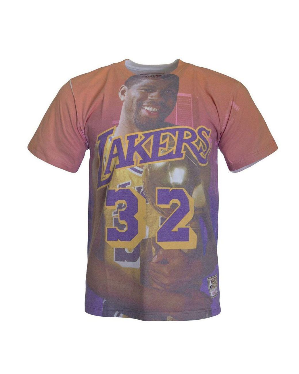 Mitchell & Ness Pink La Lakers Magic Johnson T-Shirt for men